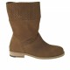 Stiefelette aus hellbraunem Nubukleder und perforiertem Nubukleder Absatz 2