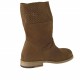 Botines en piel nabuk y nabuk perforado de color cuero tacon 2 - Tallas disponibles:  32