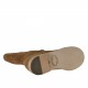 Botines en piel nabuk y nabuk perforado de color cuero tacon 2 - Tallas disponibles:  32