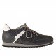 Zapato deportivo con cordones para hombre en piel azul y blanca
