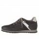 Zapato deportivo con cordones para hombre en piel azul y blanca - Tallas disponibles:  37