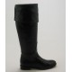 Kniehoher Damenstiefel mit Umschlag und Reissverschluss aus schwarzem Leder Absatz 2