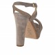 Sandalo da donna con plateau in camoscio grigio tacco 10 - Misure disponibili: 42