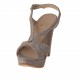 Sandale pour femmes avec plateforme en daim gris talon 10 - Pointures disponibles:  42