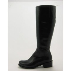 Bota con cremallera para mujer en piel negra tacon 3 - Tallas disponibles:  31
