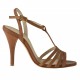 Bandes sandale en cuir brun clair