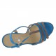 Sandale avec plateforme et courroie en daim bleu et gris talon 11 - Pointures disponibles:  42