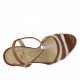 Sandalia de tiras y plataforma en piel de color blanco y cuero - Tallas disponibles:  42