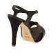 Sandalo cinturino plateau in pelle nero - Misure disponibili: 42