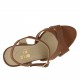 Sandale avec plateforme et courroie en cuir brun et daim sable talon 11 - Pointures disponibles:  42