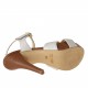 Sandalo cinturino plateau in pelle bianco+cuoio -  