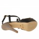 Sandale pour femmes avec courroie en cuir noir et daim sable talon 11 - Pointures disponibles:  42