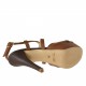 Plateforme sandale avec courroie crisé en cuir brun clair et marron - Pointures disponibles:  42