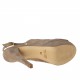 Sandale pour femmes avec plateforme et courroie salomé en daim sable et cuir platine talon 11 - Pointures disponibles:  42