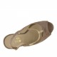 Sandale pour femmes avec plateforme et courroie salomé en daim sable et cuir platine talon 11 - Pointures disponibles:  42