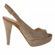 Sandale pour femmes avec plateforme en daim sable et cuir brun talon 11
