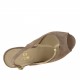 Sandalo con cinturino charleston e plateau in camoscio sabbia e pelle color platino tacco 14 - Misure disponibili: 42