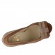 Zapato de salon abierto en punta con moño en gamuza de color arena y piel color cuero tacon 11 - Tallas disponibles:  42