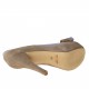 Scarpa aperta in punta con plateau e fiocco in camoscio sabbia e glicine tacco 11 - Misure disponibili: 42