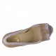 Zapato de salon abierto en punta de plataforma con moño en gamuza de color arena y glicinia tacon 11 - Tallas disponibles:  42
