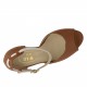 550314-Scarpa aperta plateau con cinturino in pelle cuoio+bianco