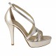 Scarpa aperta plateau listini in pelle argento