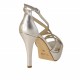 Scarpa aperta plateau listini in pelle argento - Available sizes:  42