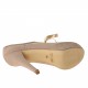 Scarpa aperta in punta da donna con plateau, rete e lacci in camoscio beige tacco 11 - Misure disponibili: 42