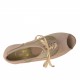 Woman's open toe pump with laces and net in beige seude heel 11 - Available sizes:  42