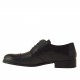 Herrenderbyschuh mit Dekorationen und Schnürsenkeln und Broguemuster aus schwarzem Leder - Verfügbare Größen:  36
