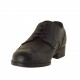 Zapato para hombre derby con cordones y decoraciones Brogue en piel de color negro - Tallas disponibles:  36
