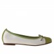 Bailarina para mujer con moño en piel blanca y verde tacon 1