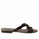 Sabot aperto con borchie in pelle nera tacco 1 - Misure disponibili: 32