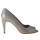 Zapato de salon open toe en charol de color gris - Tallas disponibles:  42