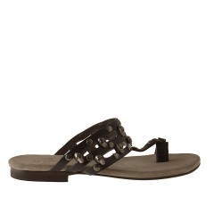 Sabot aperto infradito in pelle nero -  