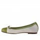 Bailarina para mujer con moño en piel blanca y verde tacon 1 - Tallas disponibles:  32