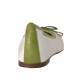 Ballerine pour femmes avec noeud en cuir blanc et vert talon 1 - Pointures disponibles:  32