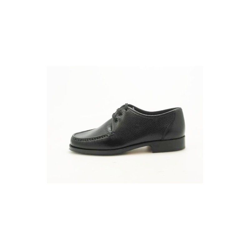 Mocassino stringato in pelle nero -  