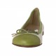Woman's ballerina with bow in white and green leather heel 1 - Available sizes:  32