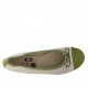 Bailarina para mujer con moño en piel blanca y verde tacon 1 - Tallas disponibles:  32