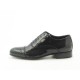 Herrenoxfordschuh mit Schnürsenkel und Kappe aus schwarzem Lackleder