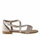 Zapato abierto de dedo con cinturon en piel de color blanco tacon 1 - Tallas disponibles:  31