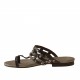 Sabot aperto infradito in pelle nero -  