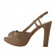 Sandalia para mujer con plataforma en piel y charol beis tacon 10 - Tallas disponibles:  42