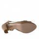 Sandale pour femmes avec plateforme en cuir et cuir verni beige talon 10 - Pointures disponibles:  42