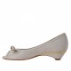 Open toe pump with bow in white and platinum leather heel 3 - Available sizes:  31