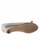 Open toe pump with bow in white and platinum leather heel 3 - Available sizes:  31