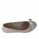 Open toe pump with bow in white and platinum leather heel 3 - Available sizes:  31