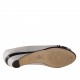 Open toe pump with studs in white leather and black patent leather heel 3 - Available sizes:  31
