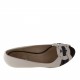 Open toe pump with studs in white leather and black patent leather heel 3 - Available sizes:  31